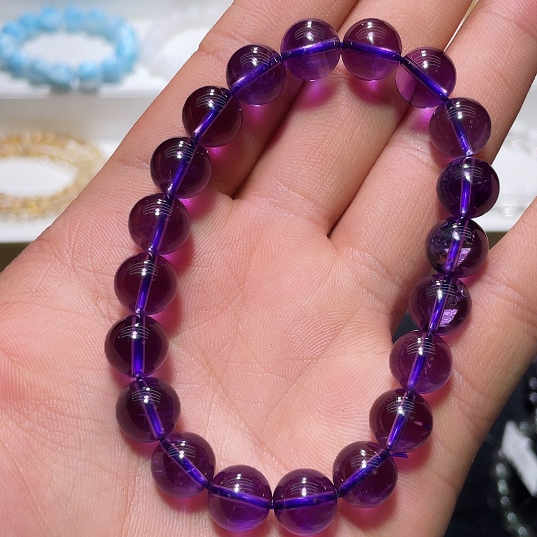 水晶手链未镶嵌巴西紫晶10.1