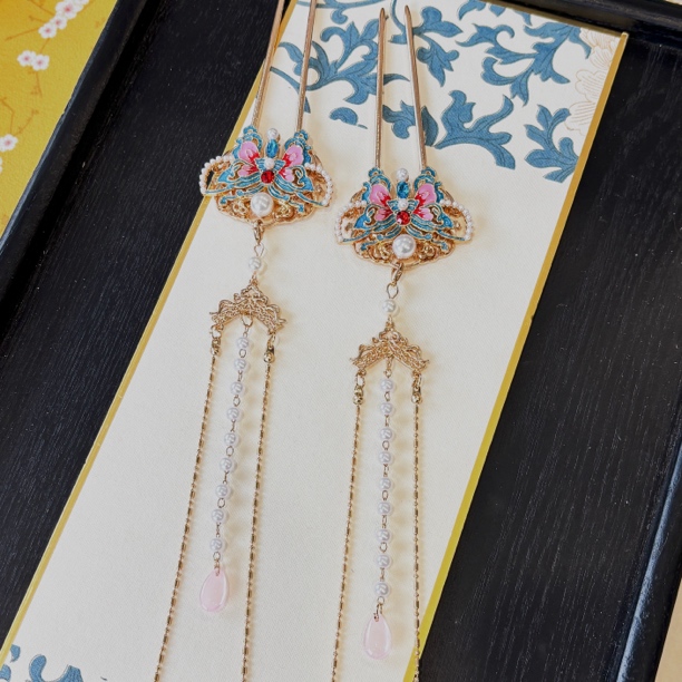 两只装手工复古簪发步摇头饰国风古风簪子发簪汉服配饰