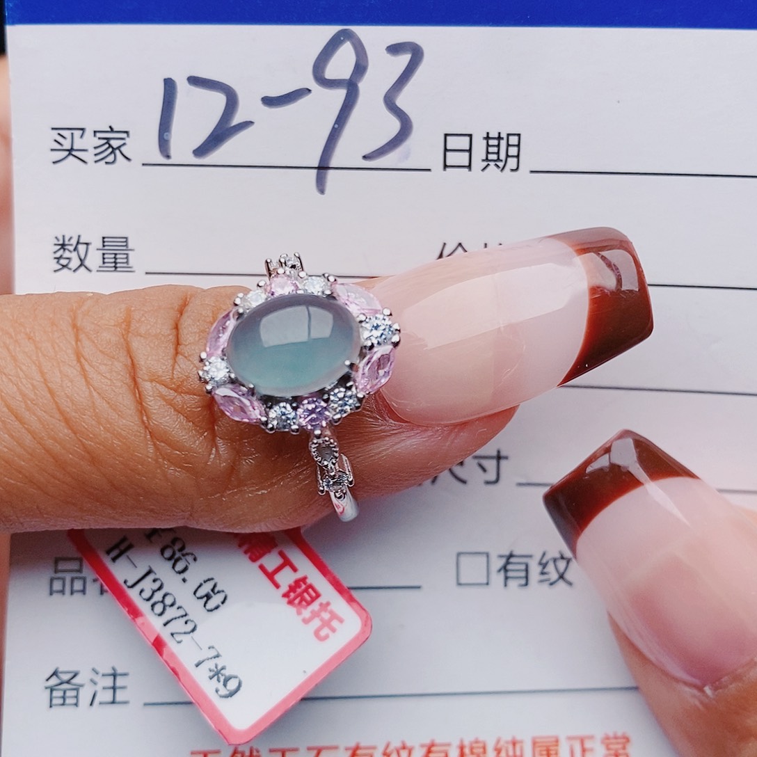 翡翠戒指银S925镶嵌优*戒指