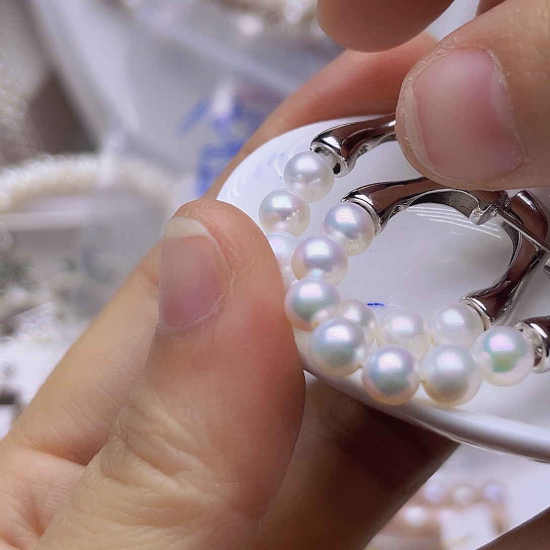 银S925镶嵌淡水珍珠吊坠或者耳钉