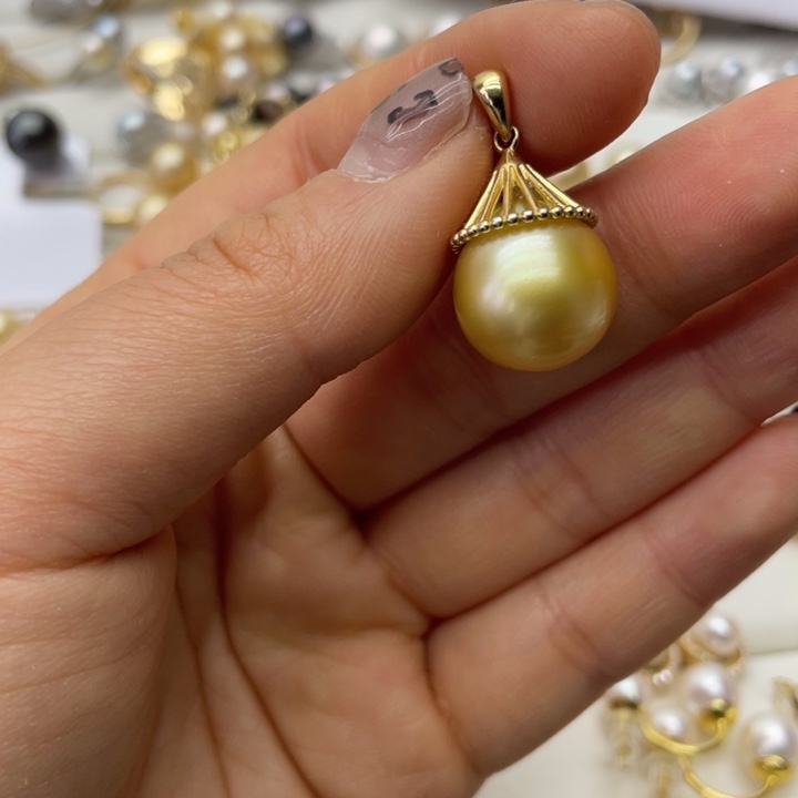 海水珍珠吊坠(不含链)银S925镶嵌