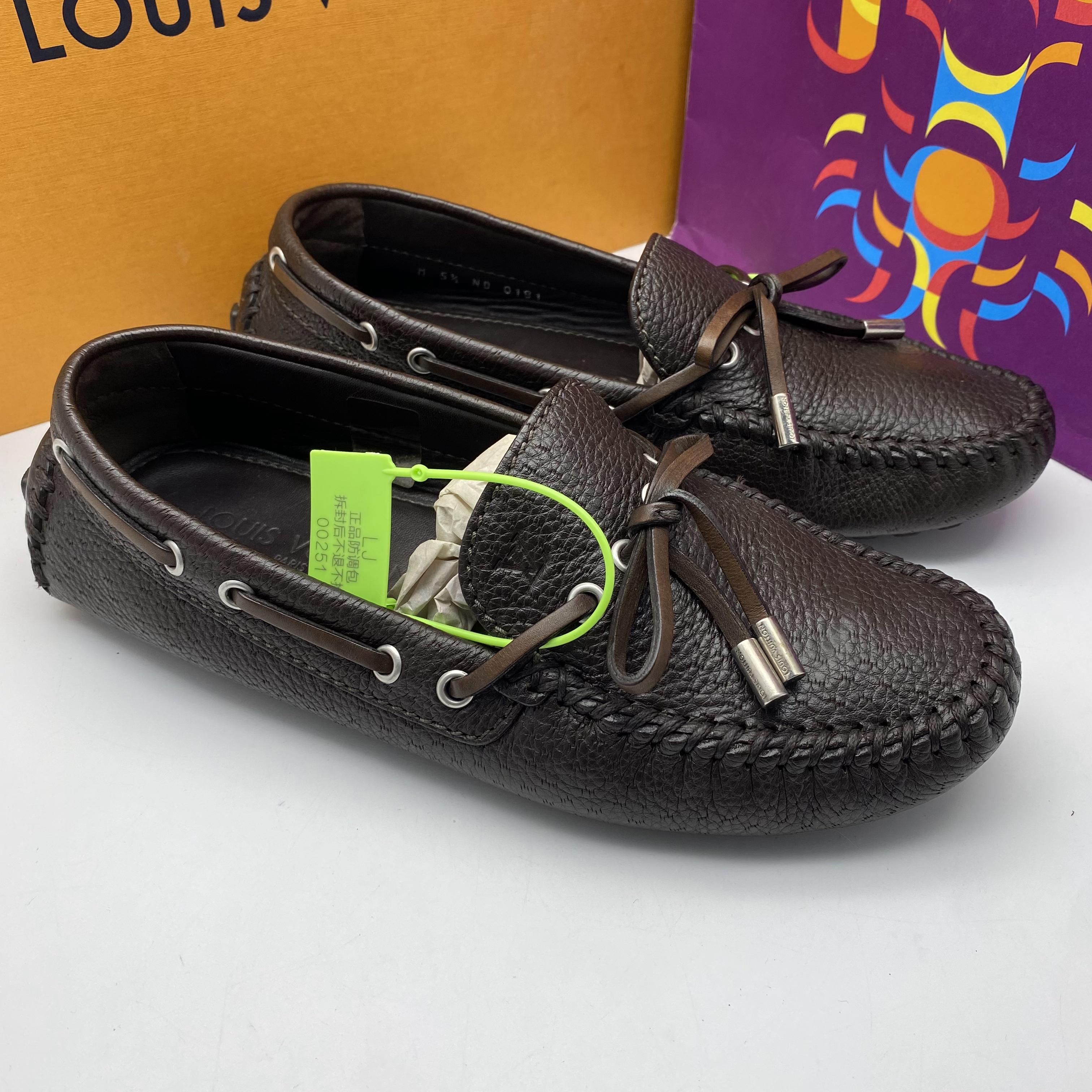 95新 LouisVuitton/路易威登 39.5欧码/二手棕流苏一脚蹬豆豆鞋