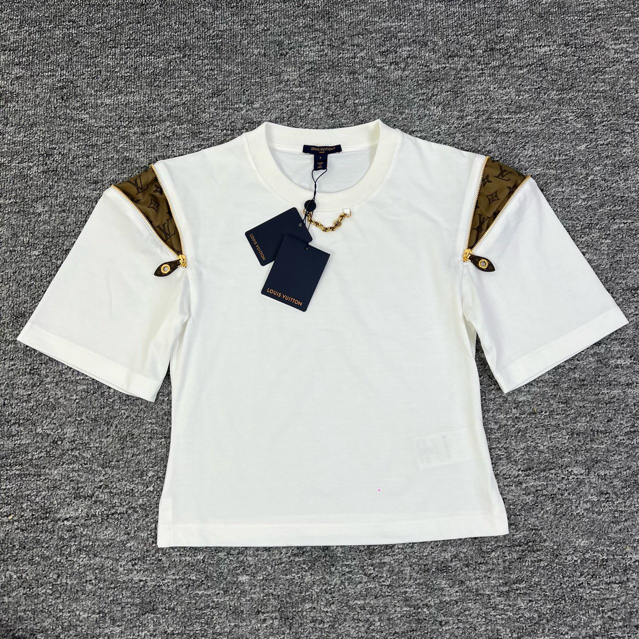 全新未使用 LouisVuitton/路易威登 s码/拉链拼接老花短袖/11929