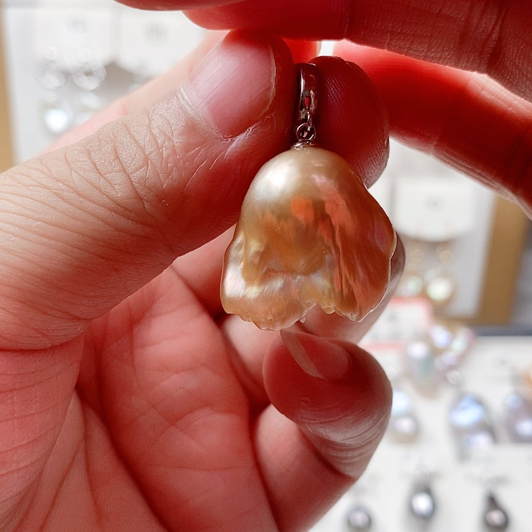 淡水珍珠银S925镶嵌颈饰