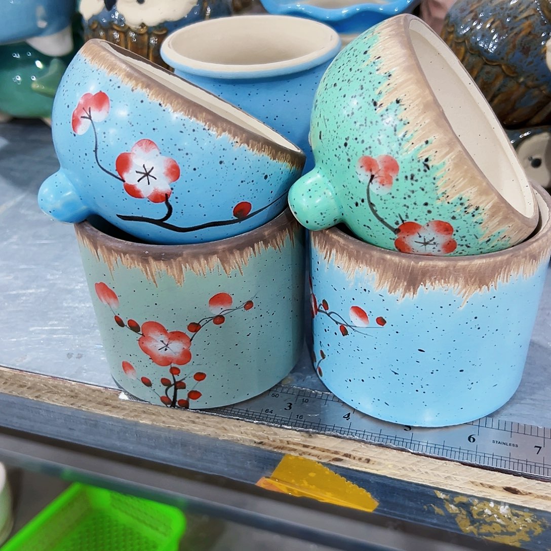 有孔，外贸尾单陶瓷花盆凑单10米包邮