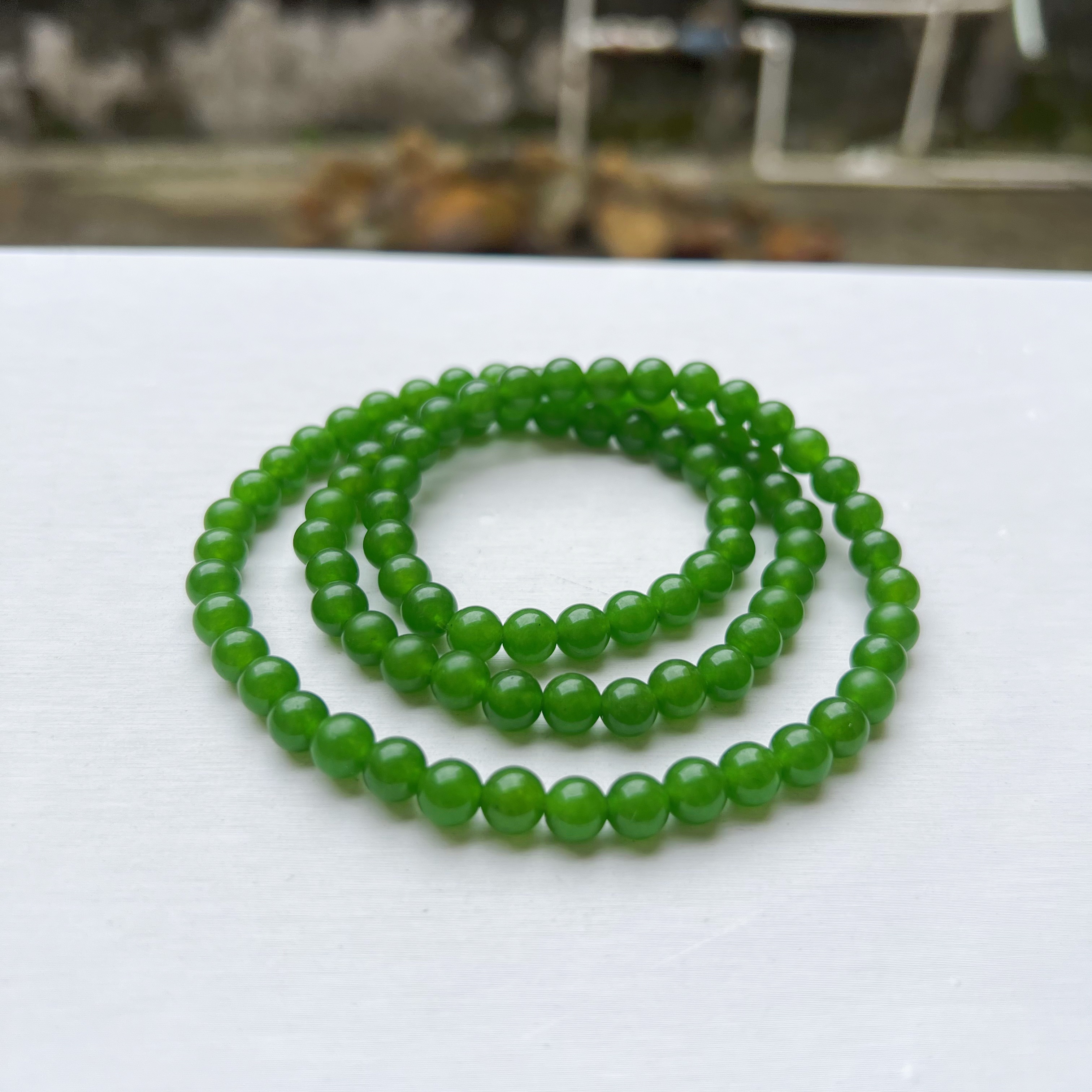 a519  精品菠菜卡6mm多圈手串