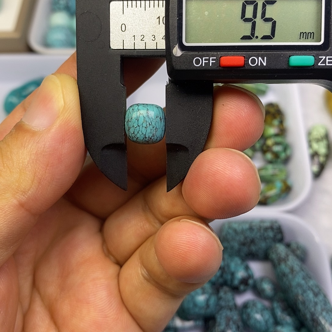 未镶嵌蓝网花老型珠卡9.5mm