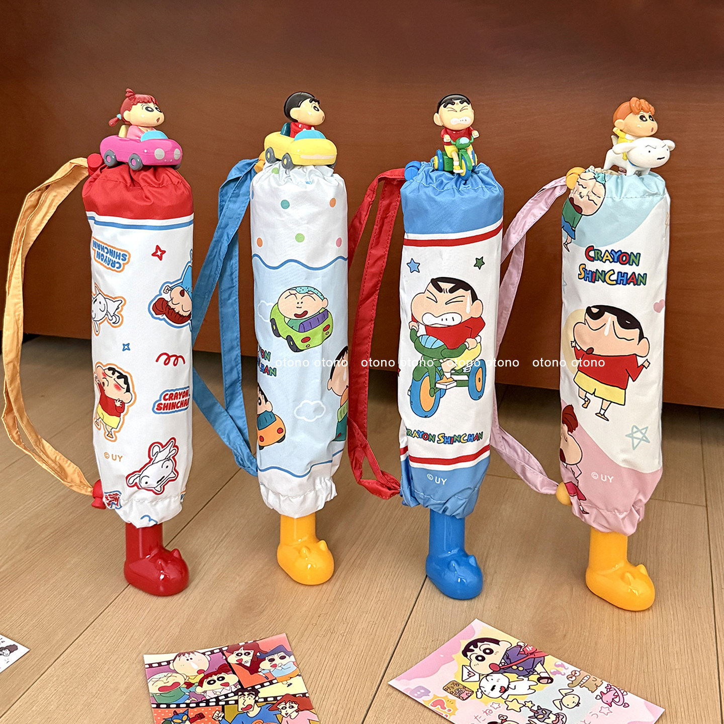 正版蜡笔小新日系可爱公仔头雨伞女ins小红靴晴雨两用折叠太阳伞