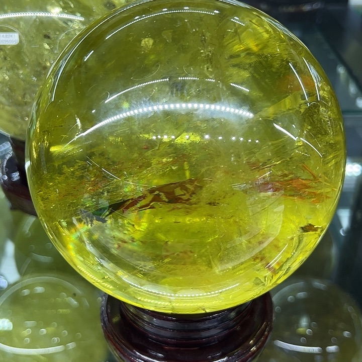黄晶天然水晶球未镶嵌