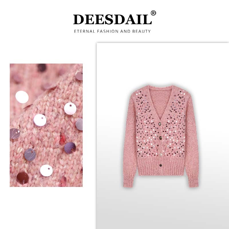 DEESDAIL秋冬长袖毛衣显瘦百搭知性针织衫女装A315