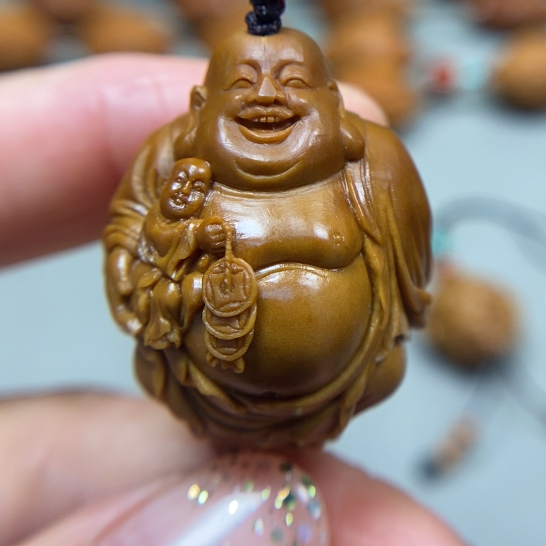橄榄核吊坠三子弥勒