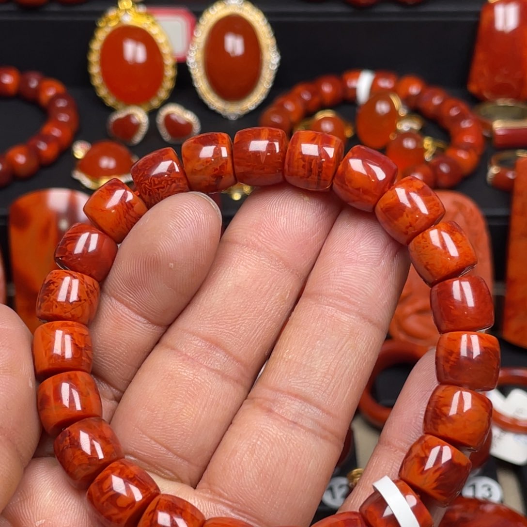 南红玛瑙珠宝奇石未镶嵌单圈10