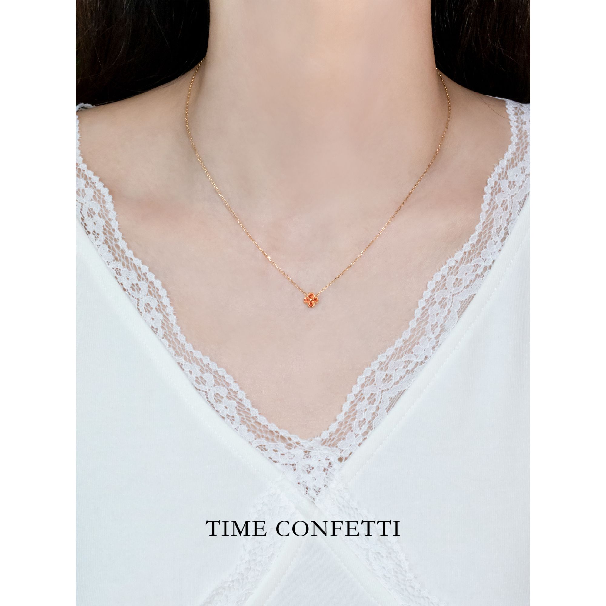 坠链均925银 镀K金【孙二娘】百搭精致四叶草项链TC 11506