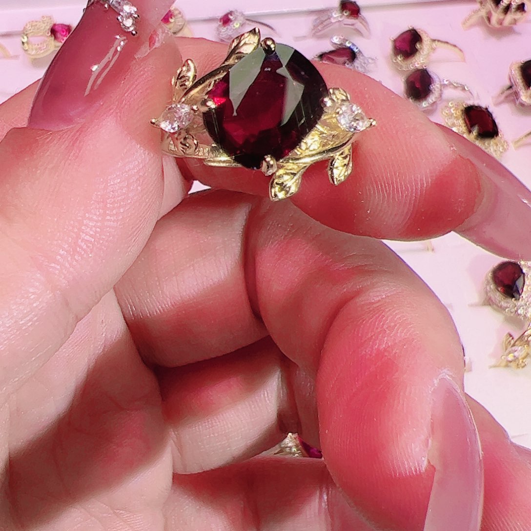 碧玺碧玺戒指银S925镶嵌