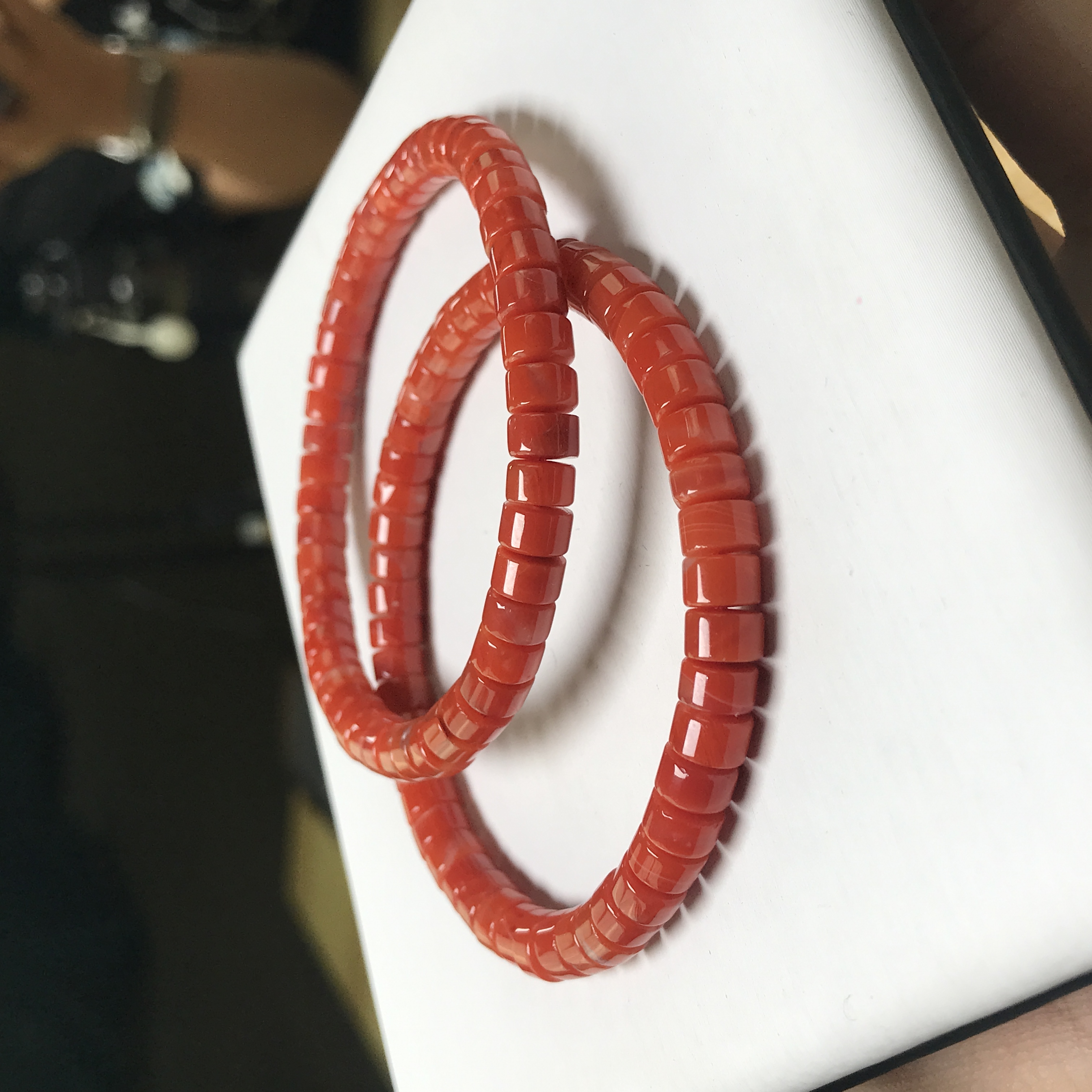 瓦西南红玛瑙精工药片珠活动款手串6mm 多样性发一