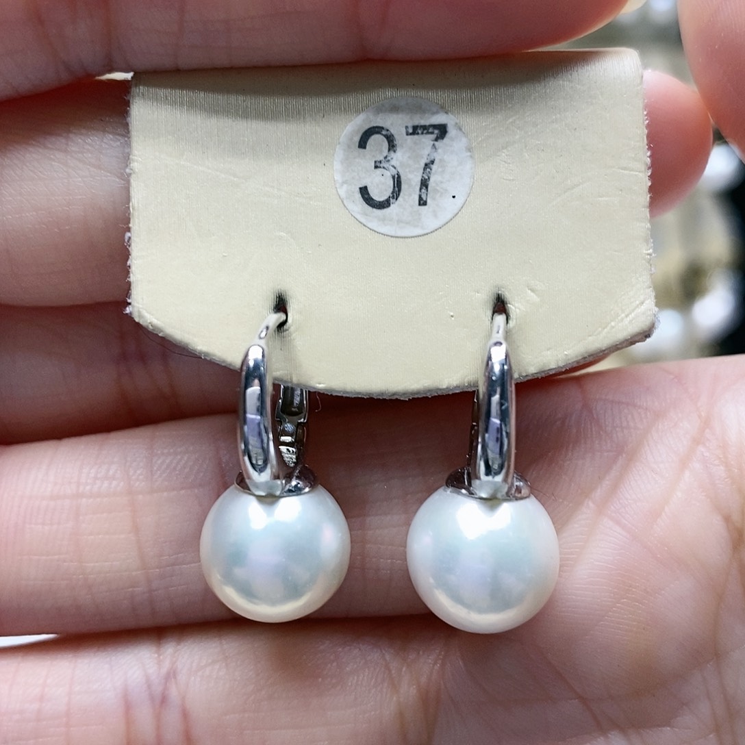 淡水珍珠耳饰银S925镶嵌