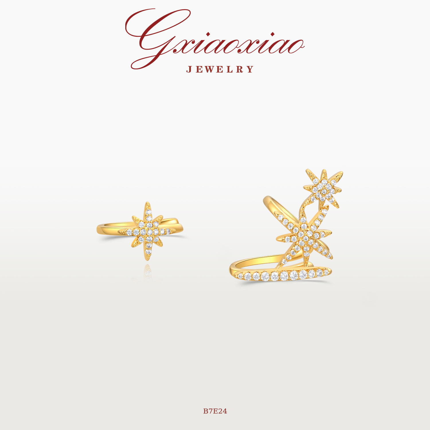 G XIAOXIAO 镀K金 时尚气质高级感百搭耳夹 B7E24 B7E26