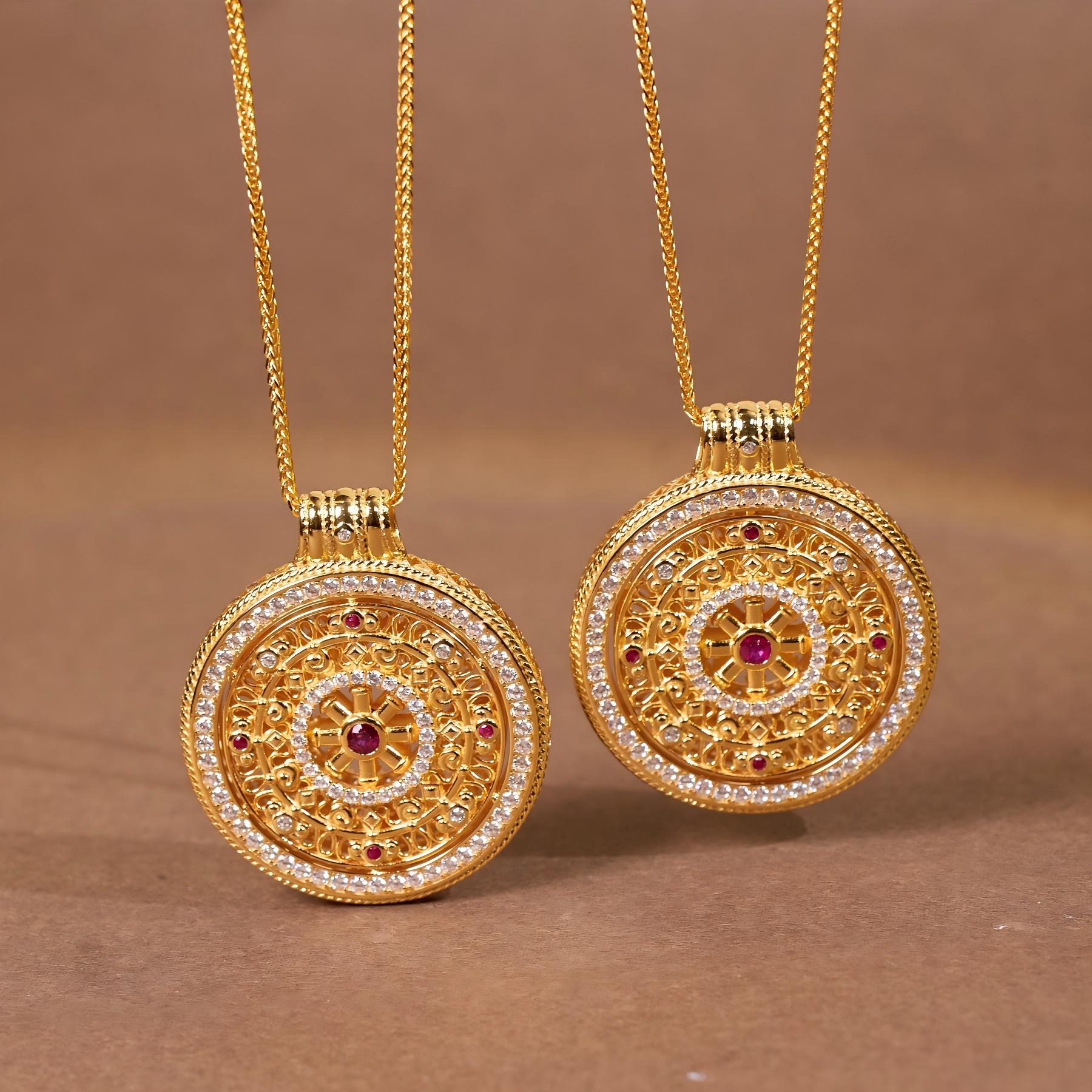 【玉峰珠宝】红宝石罗盘项链（多样性发一）XB-J1856