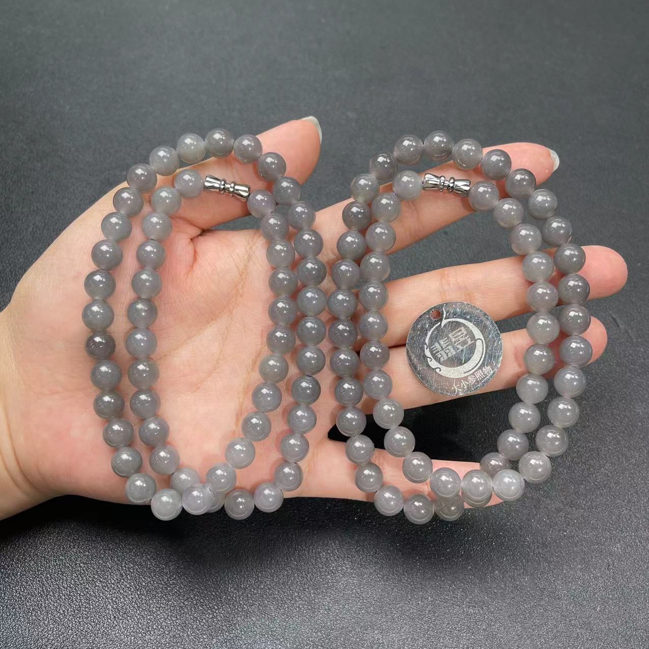 36318T15-4N3-和田玉珠链颈饰/约卡7+/约55颗/-多样性发其一