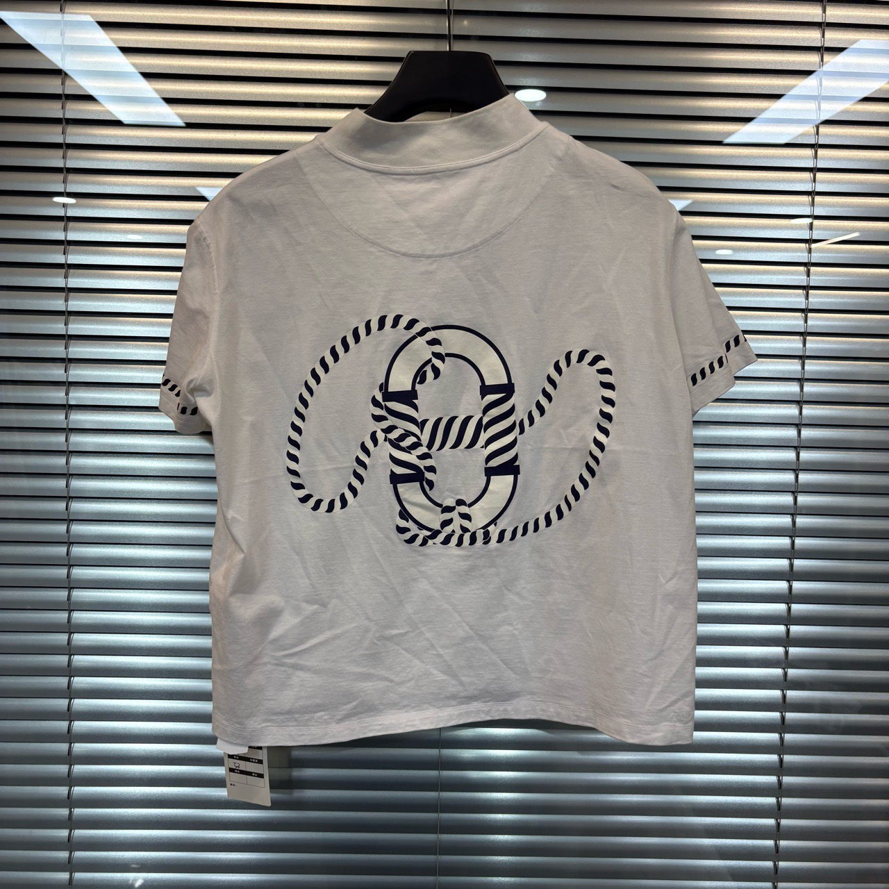HERMES/爱马仕/白色半高领短袖/尺码34/98新/bc012234