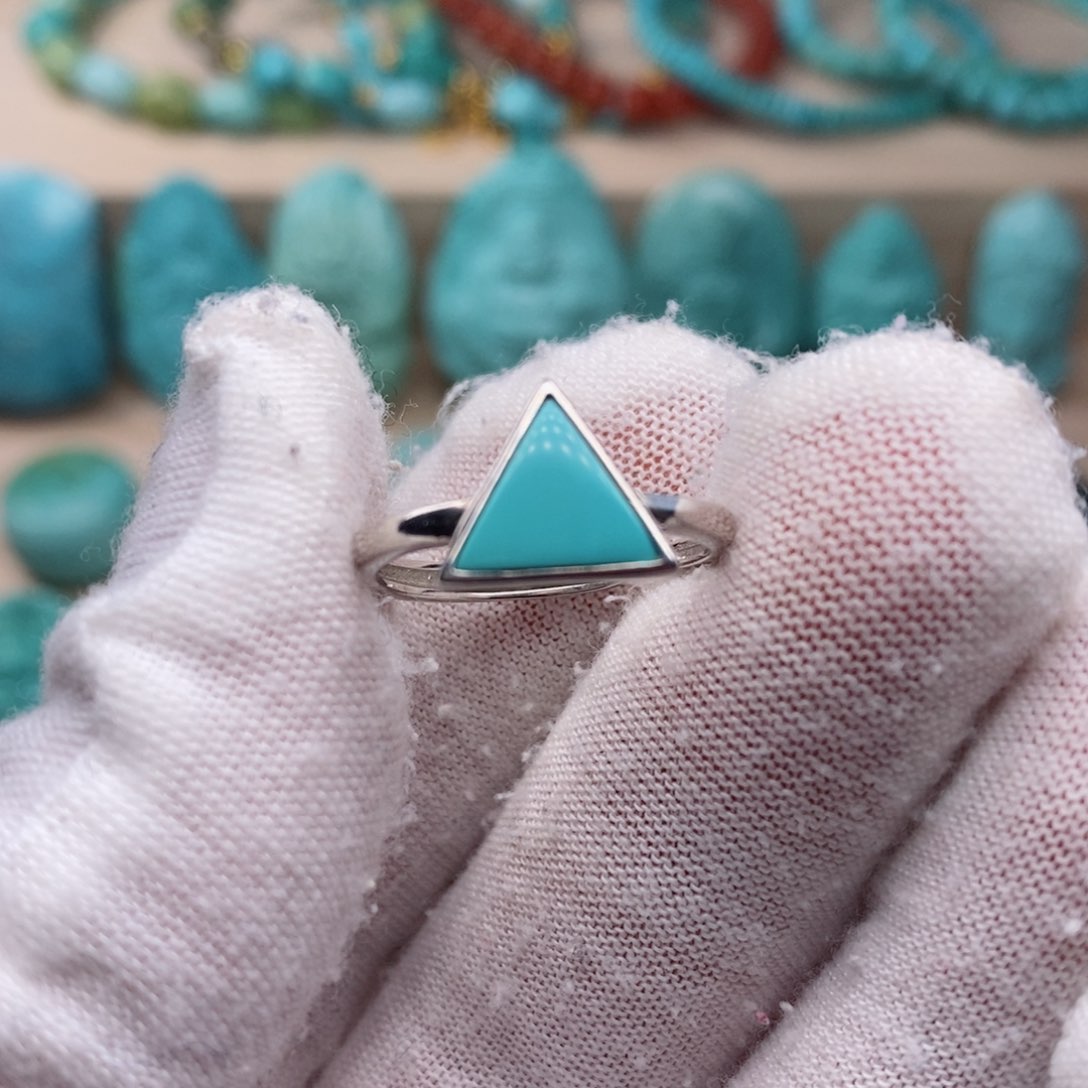 绿松石挂件银S925镶嵌