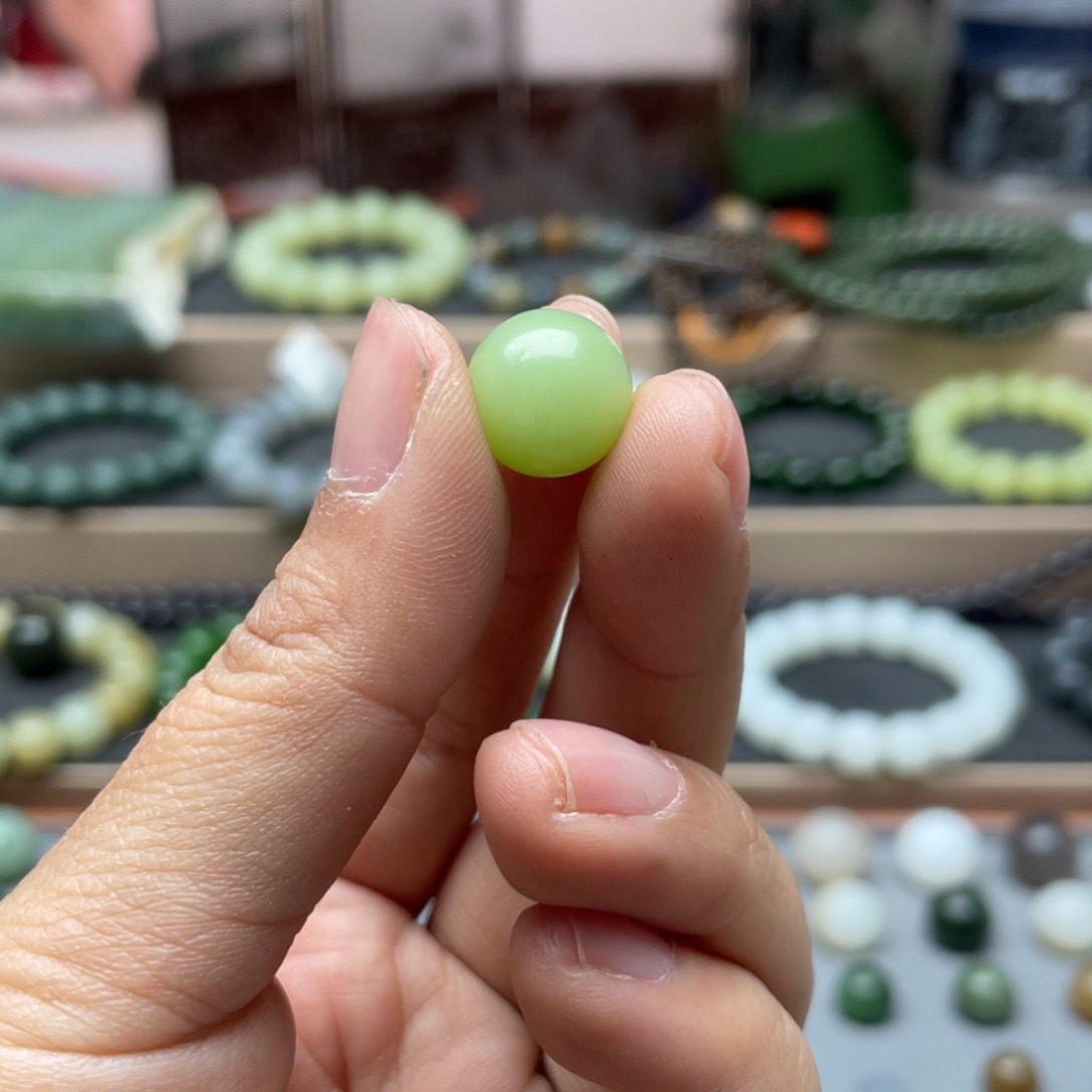 和田玉单珠12未镶嵌砥**进