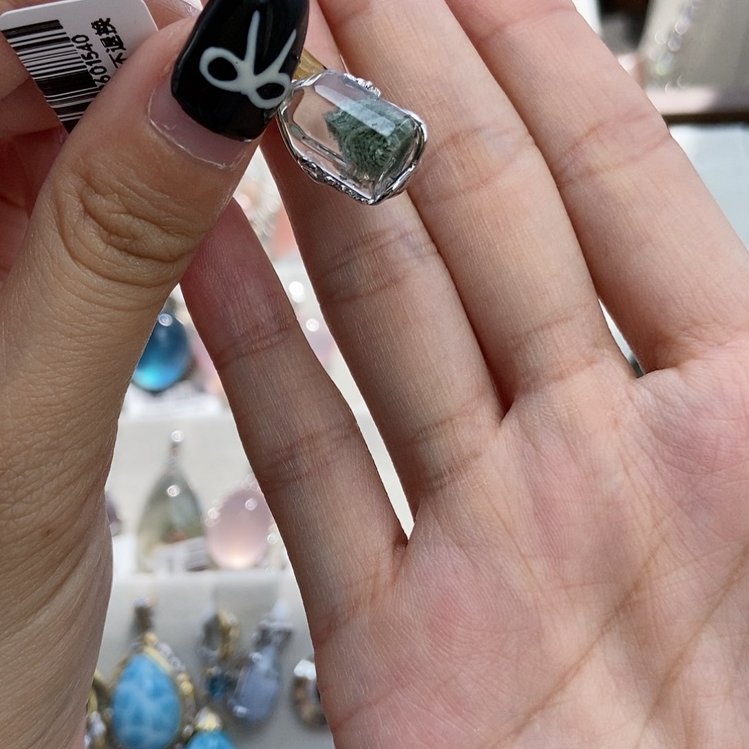 水晶戒指银S925镶嵌宝***熙绿幽灵电影