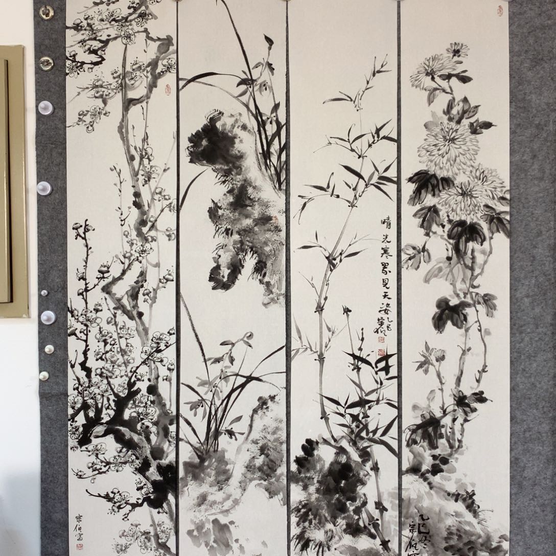 用***2国画花鸟作品写意