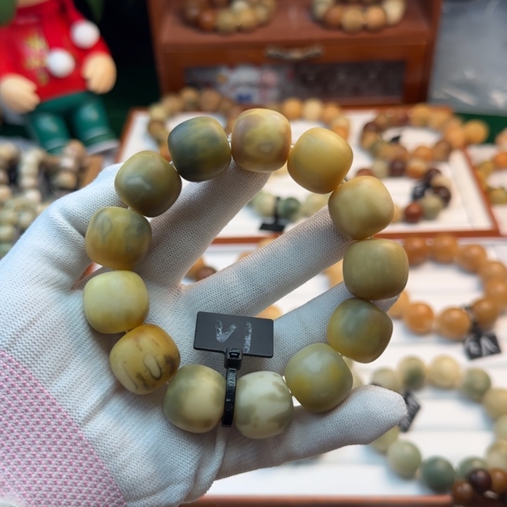 菩提根/象牙果手串卡20桶珠干磨微瑕1