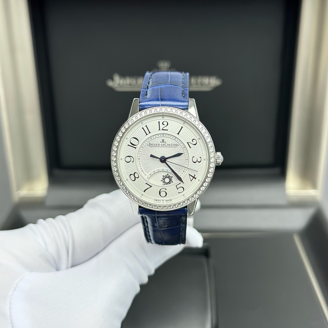 99新 Jaeger-LeCoultre/积家 3448430约会34mm精钢原钻银盘全套20