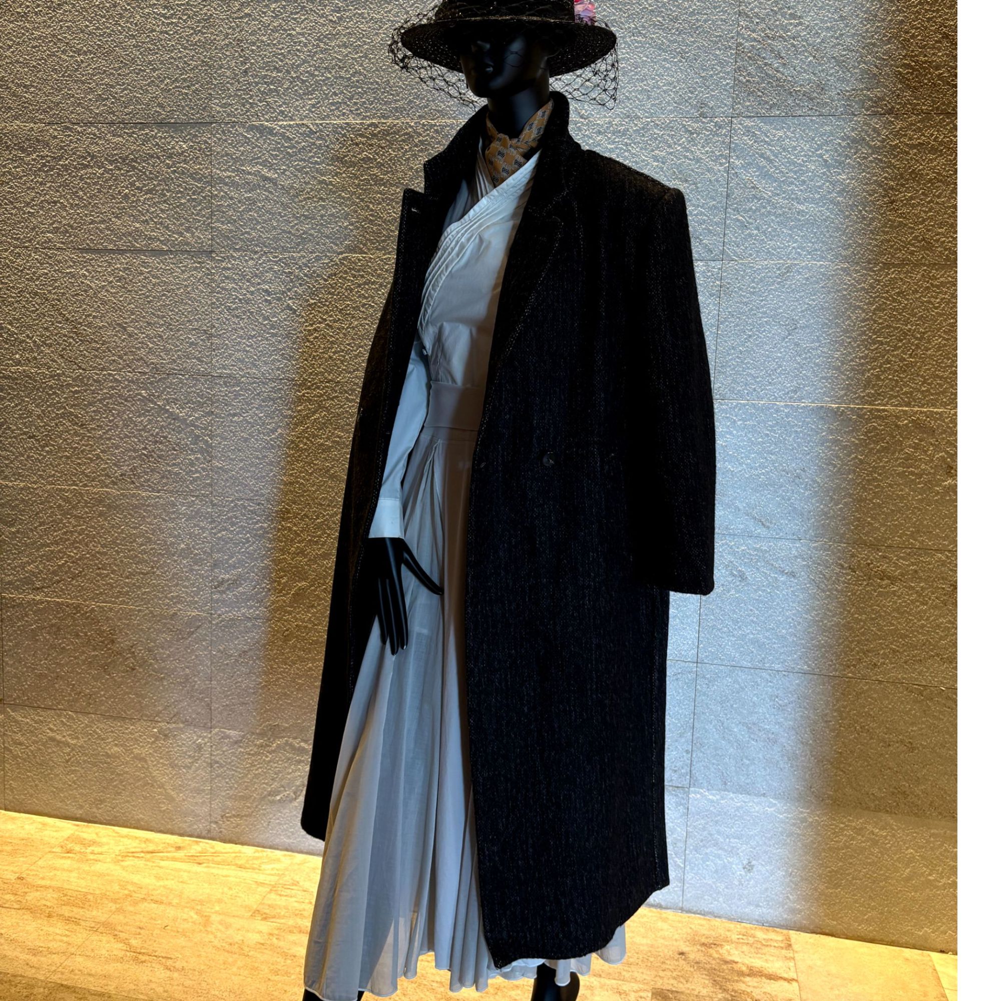 树纹感韩版羊毛大衣