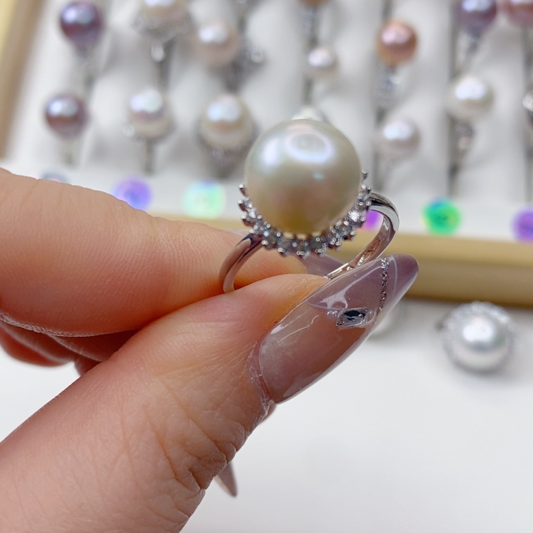 淡水珍珠戒指合金