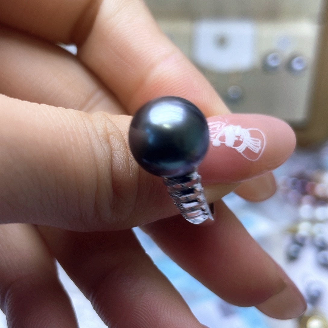 海水珍珠戒指银S925镶嵌