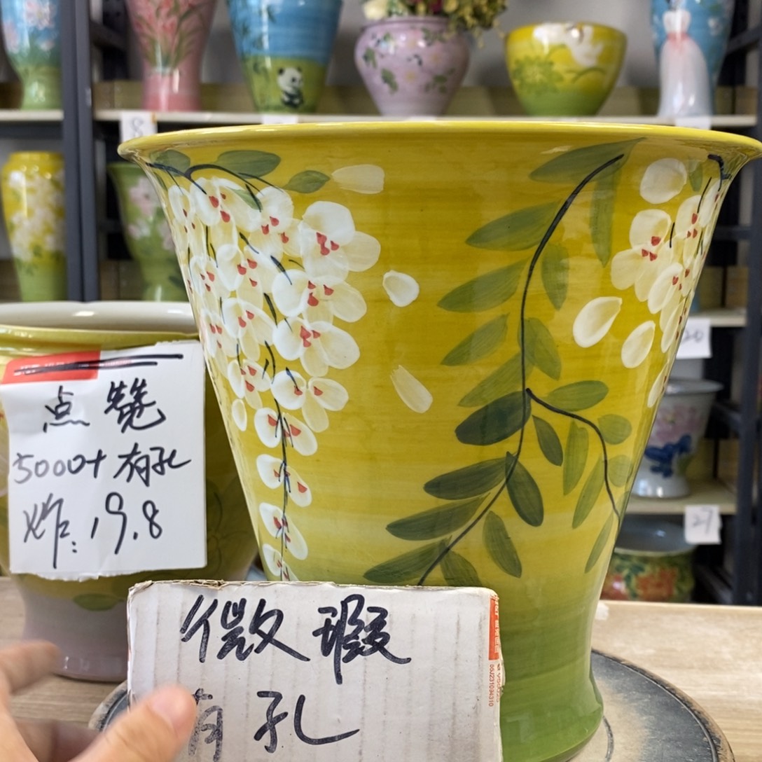 景德镇手工手绘陶瓷花盆