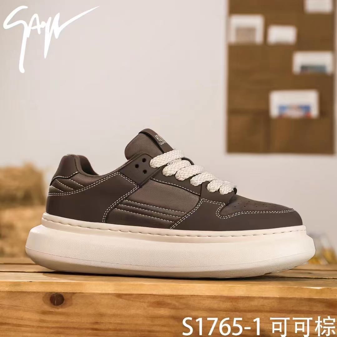 秋冬款 男士 厚底 增高 休闲 板鞋 复古 百搭潮鞋 超轻底 皮面  