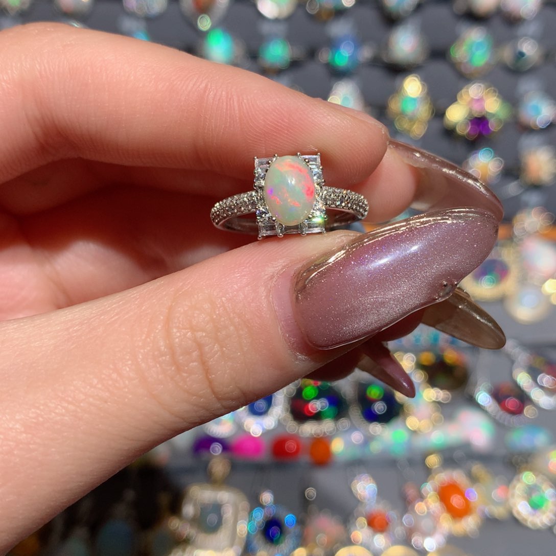 欧泊福利戒指w银S925镶嵌君****8