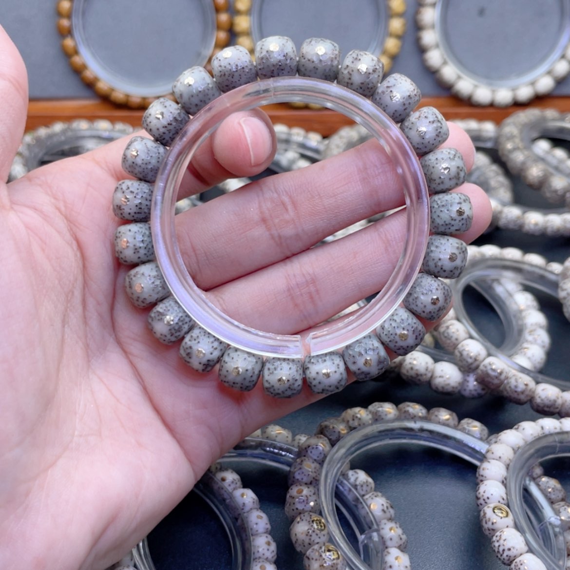 【闪购商品】星月菩提手串满钉糯冰龙鳞10改