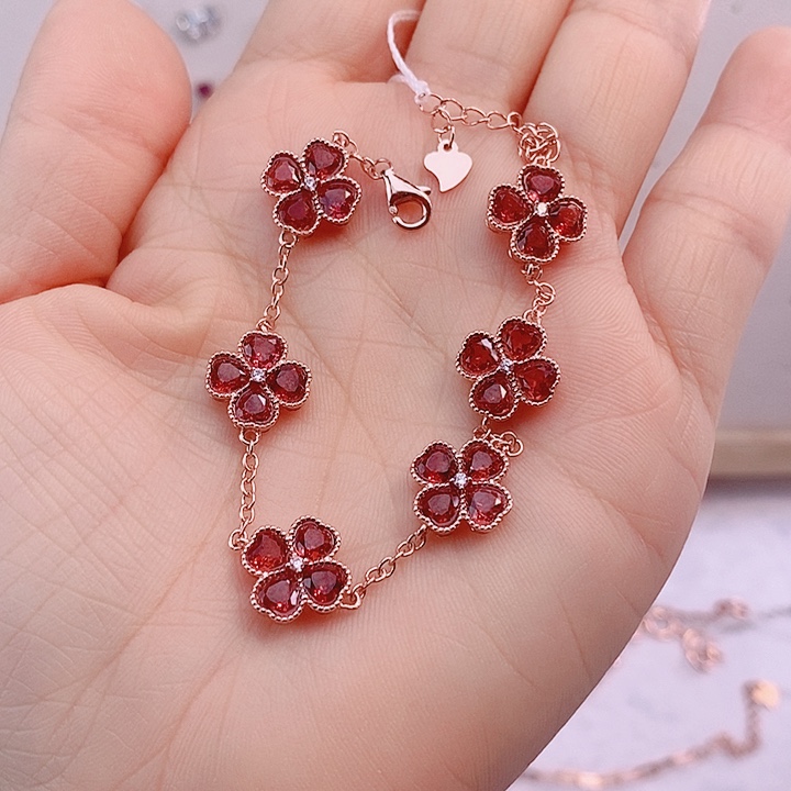 石榴石手链银S925镶嵌