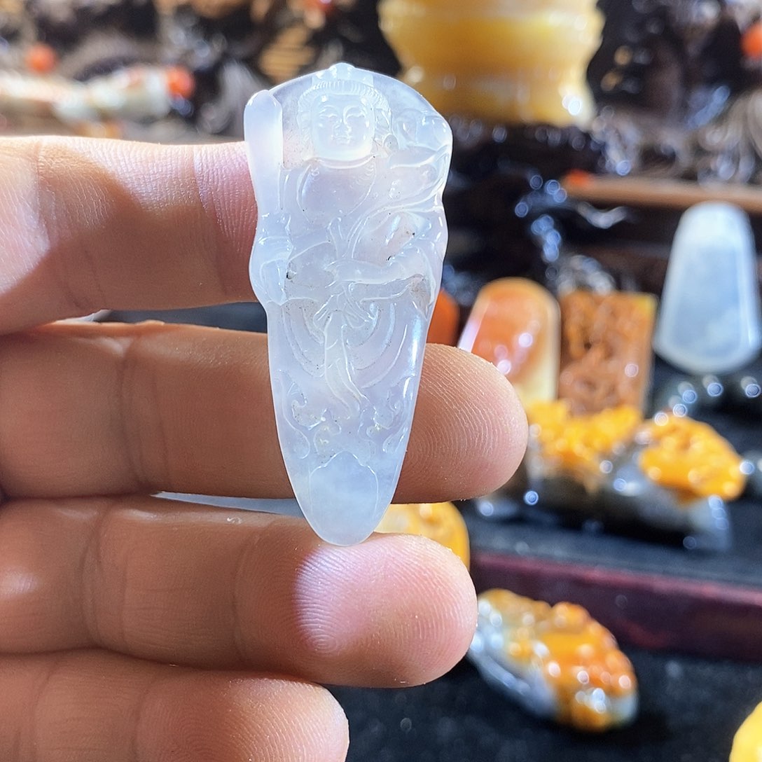石英质玉（黄龙玉）挂件未镶嵌