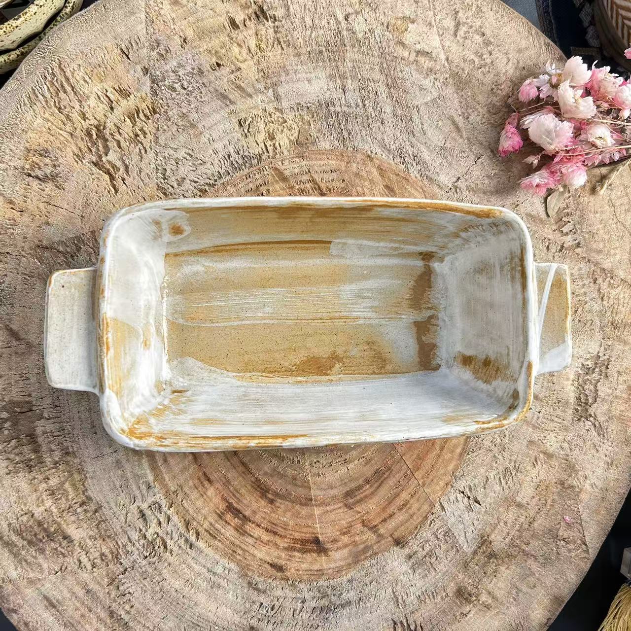 方形小清新长方形北欧INS风盘瓷盘圆盘手工日式菜盘