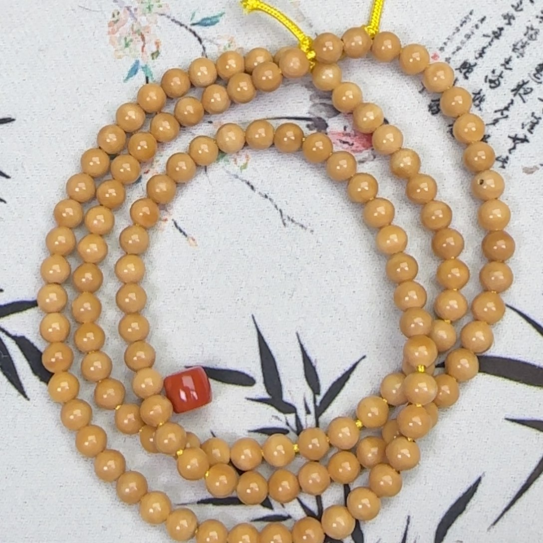 吊坠龙脊菩提7mm圆珠加小红配饰