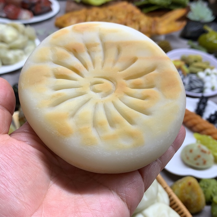 蛇纹石玉未镶嵌摆件7*.