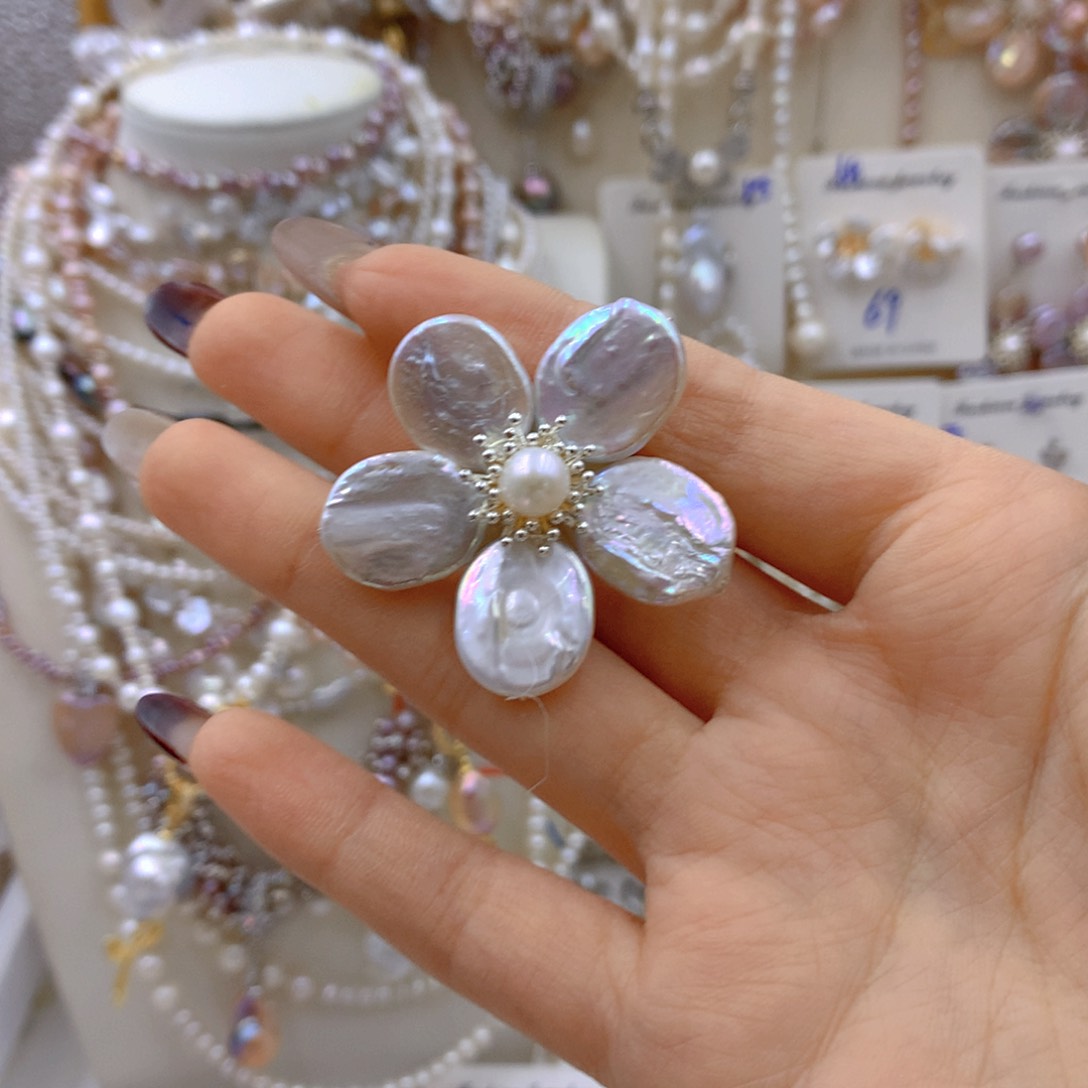 淡水珍珠耳饰银S925镶嵌