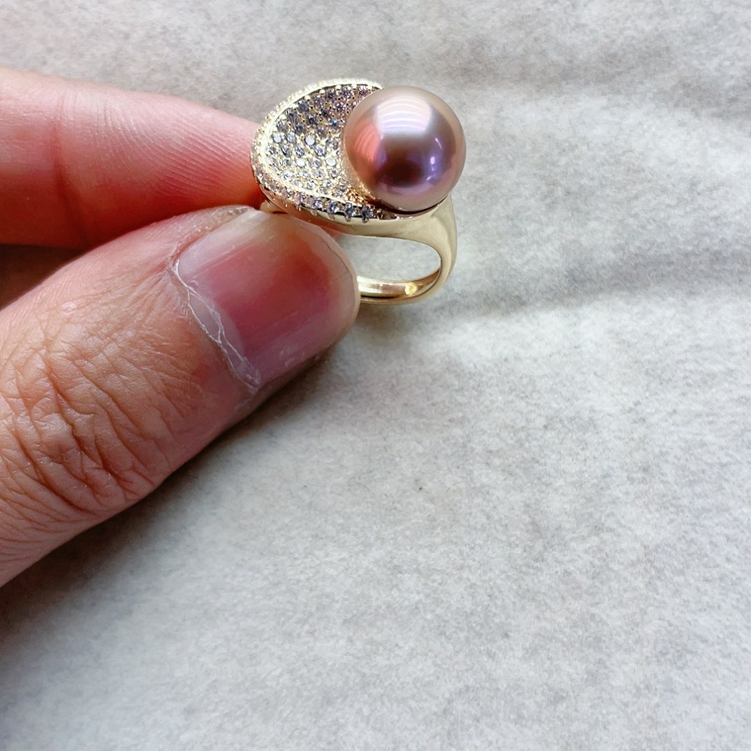 淡水珍珠戒指银S925镶嵌