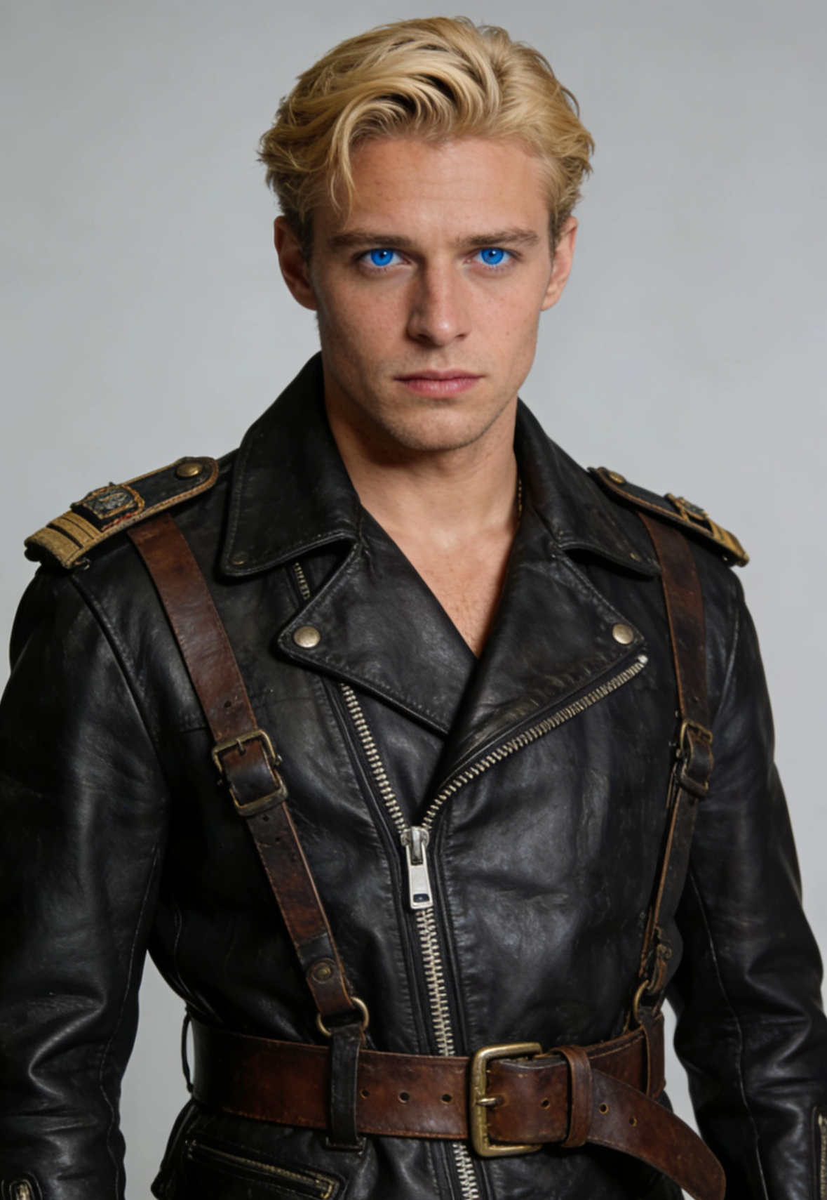 (酷衣铺古着）309-399孤品复古皮衣男帅气百搭修身立领