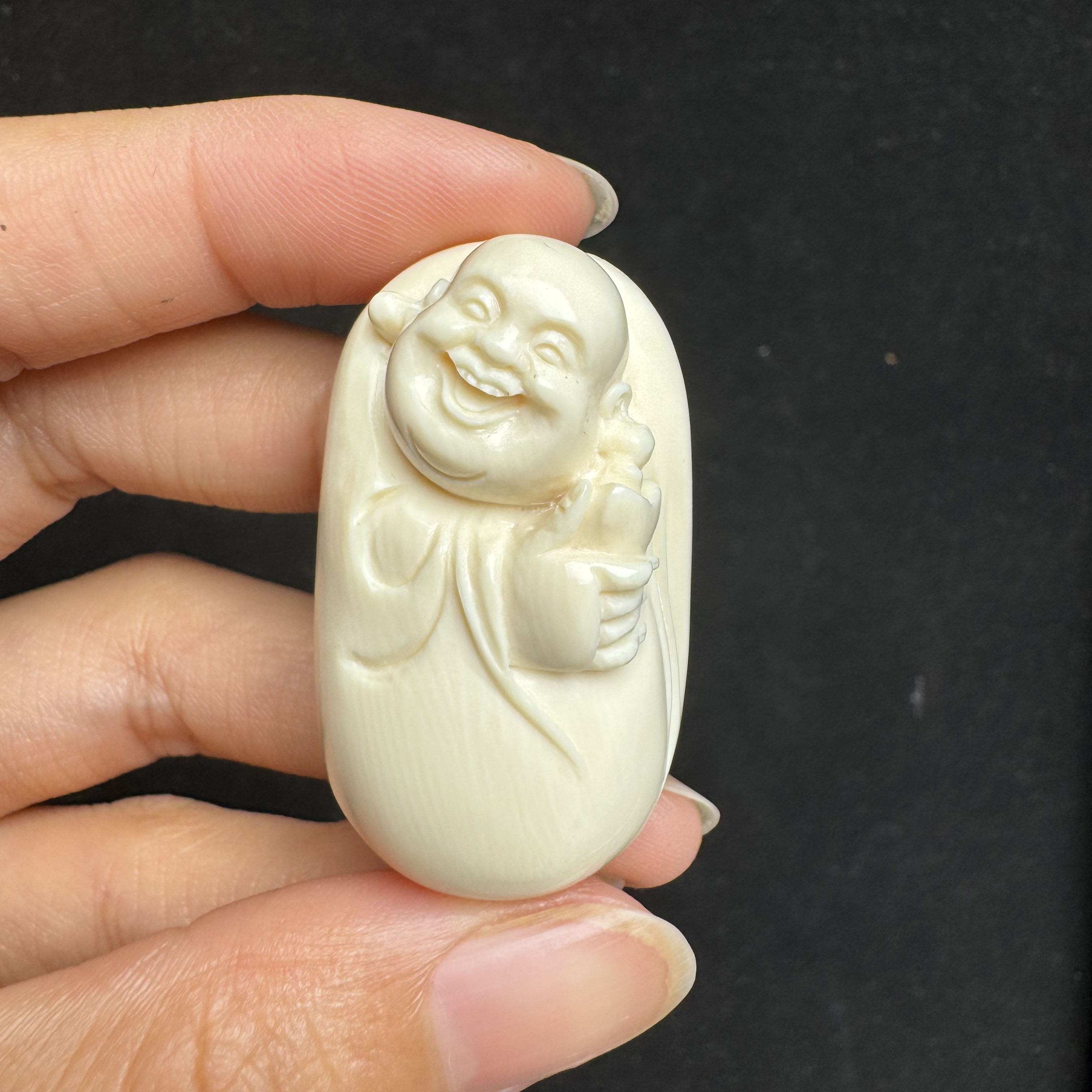 Z1002天然猛犸象牙雕刻件23×39×18mm支持复检 假一罚四
