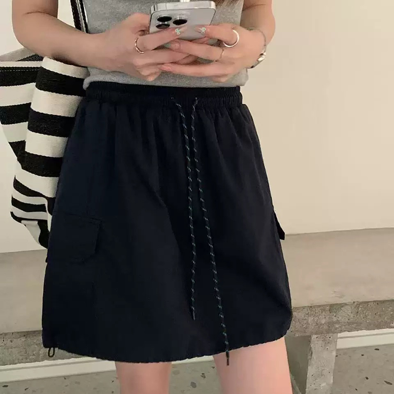 QY8182ZUOWOON左维新款半身裙棉+莱赛尔工装裙短裙防走光a字裙子