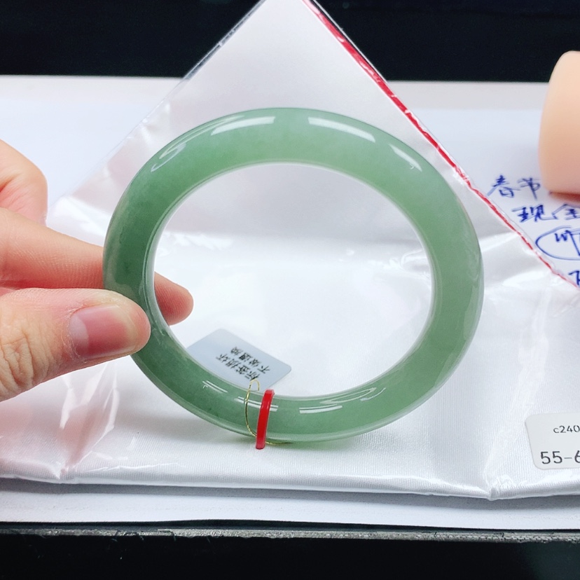 【闪购商品】翡翠手镯（圆镯）未镶嵌天然缅甸a货手镯55