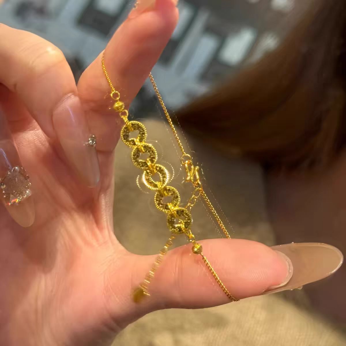 爱恒信【新年好礼】甄选黄金足金999手链碎碎冰钱多多五帝钱