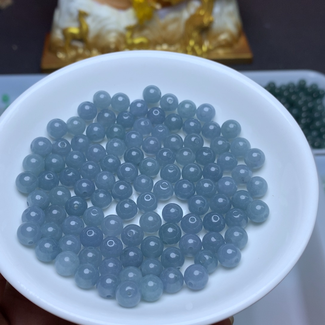 【闪购商品】翡翠手链未镶嵌卡7冰透蓝水20个